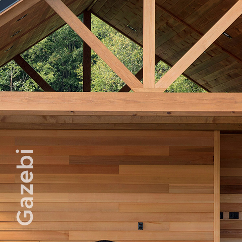 Gazebi in legno e pagoda in ferro